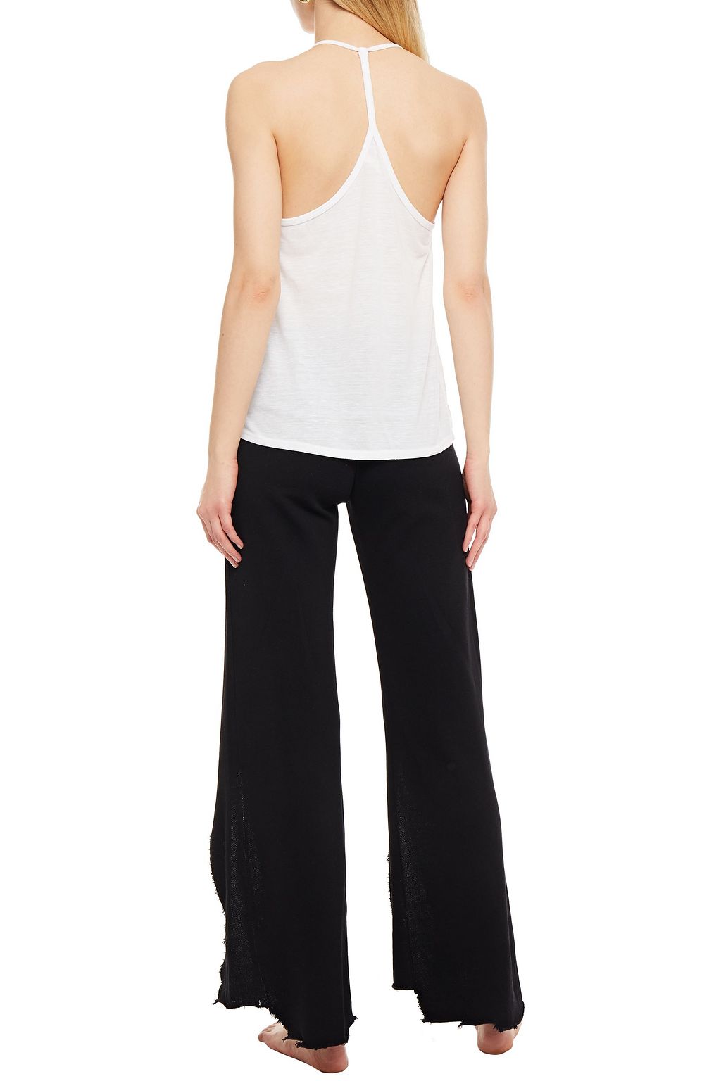 LANSTON Mélange cotton and modal-blend jersey camisole