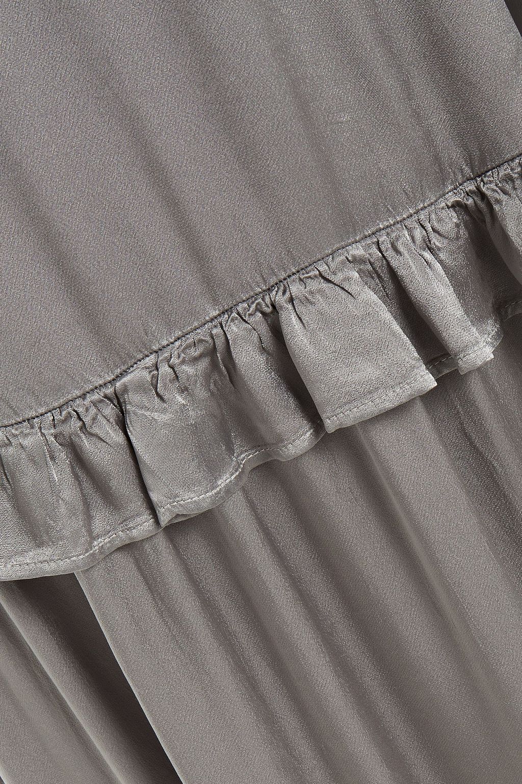 GHOST LONDON Zoelle ruffled satin-crepe midi dress