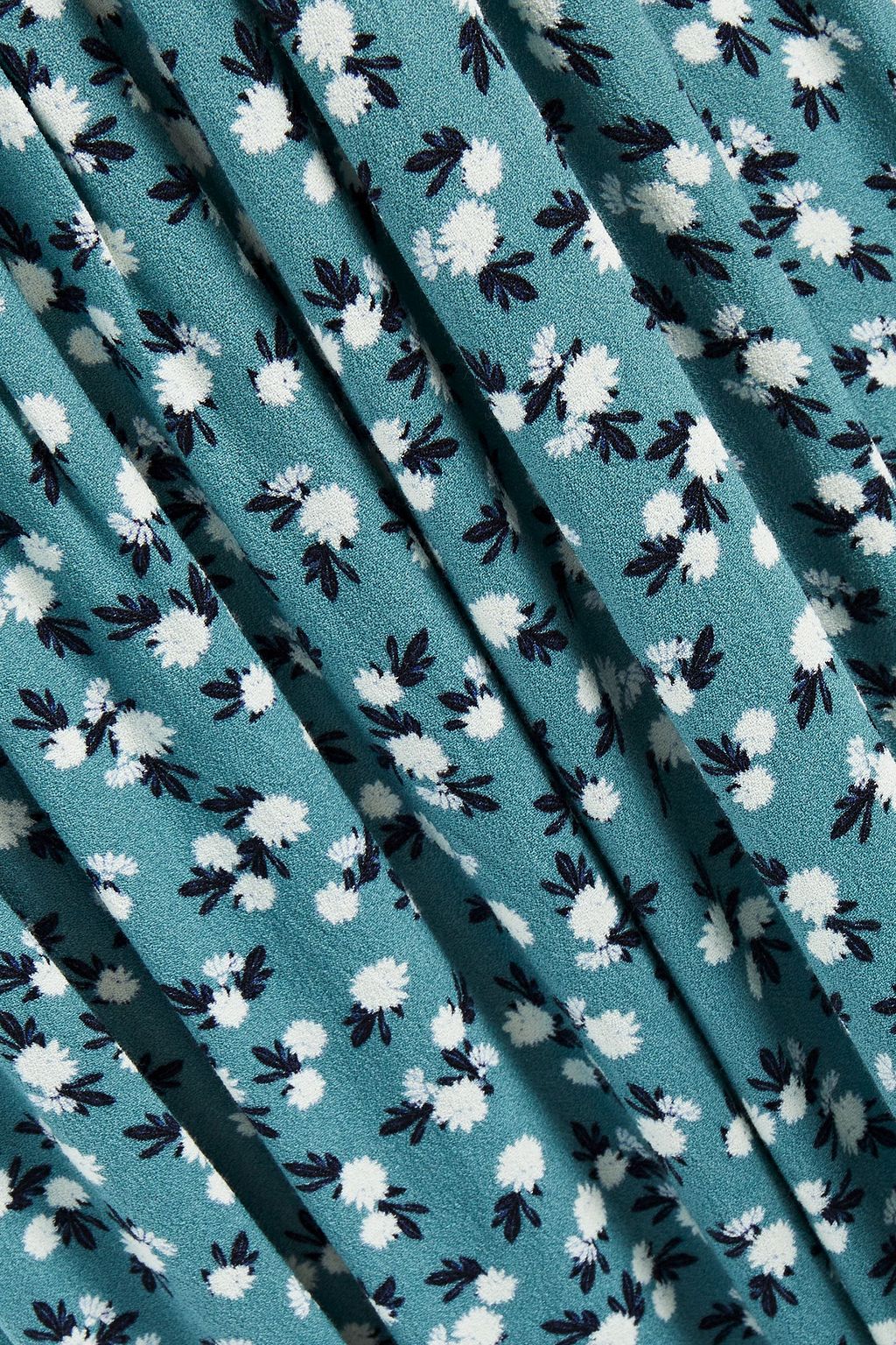 GHOST LONDON Rosina gathered floral-print crepe midi dress