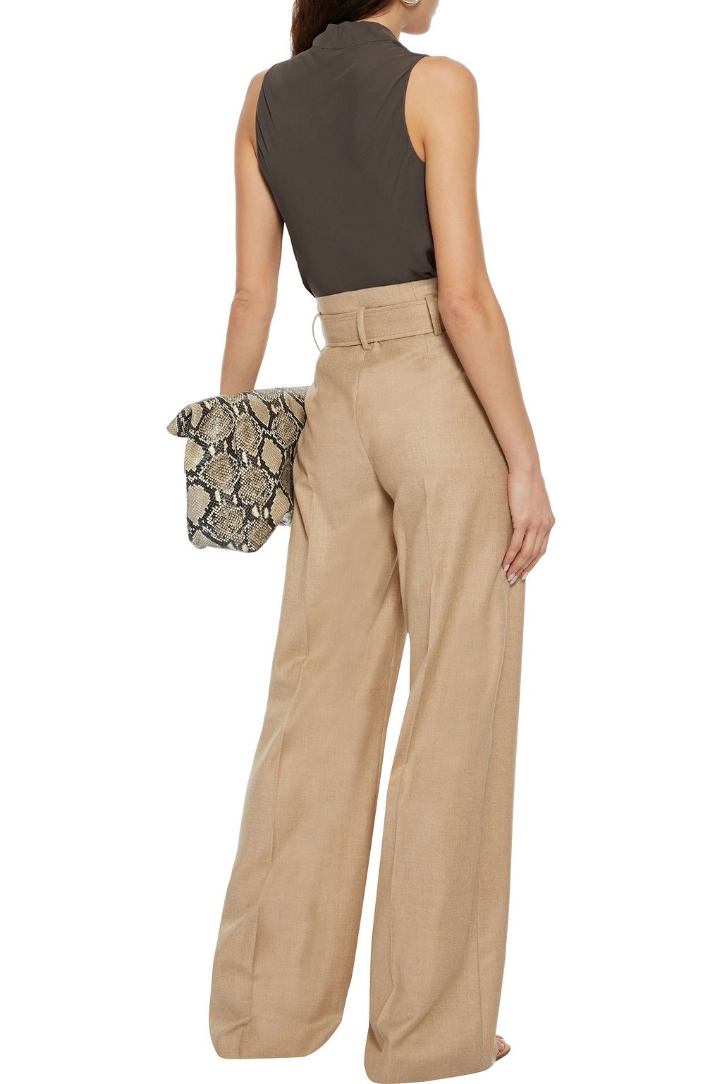 THEORY Draped silk-crepe top