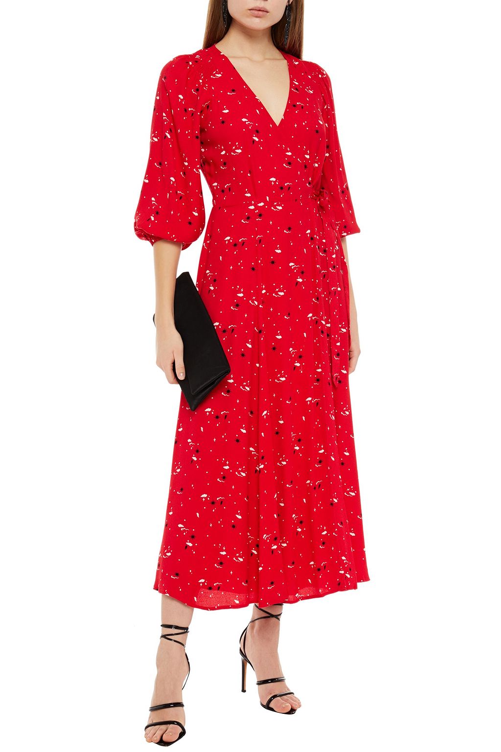 shirred wrap dress