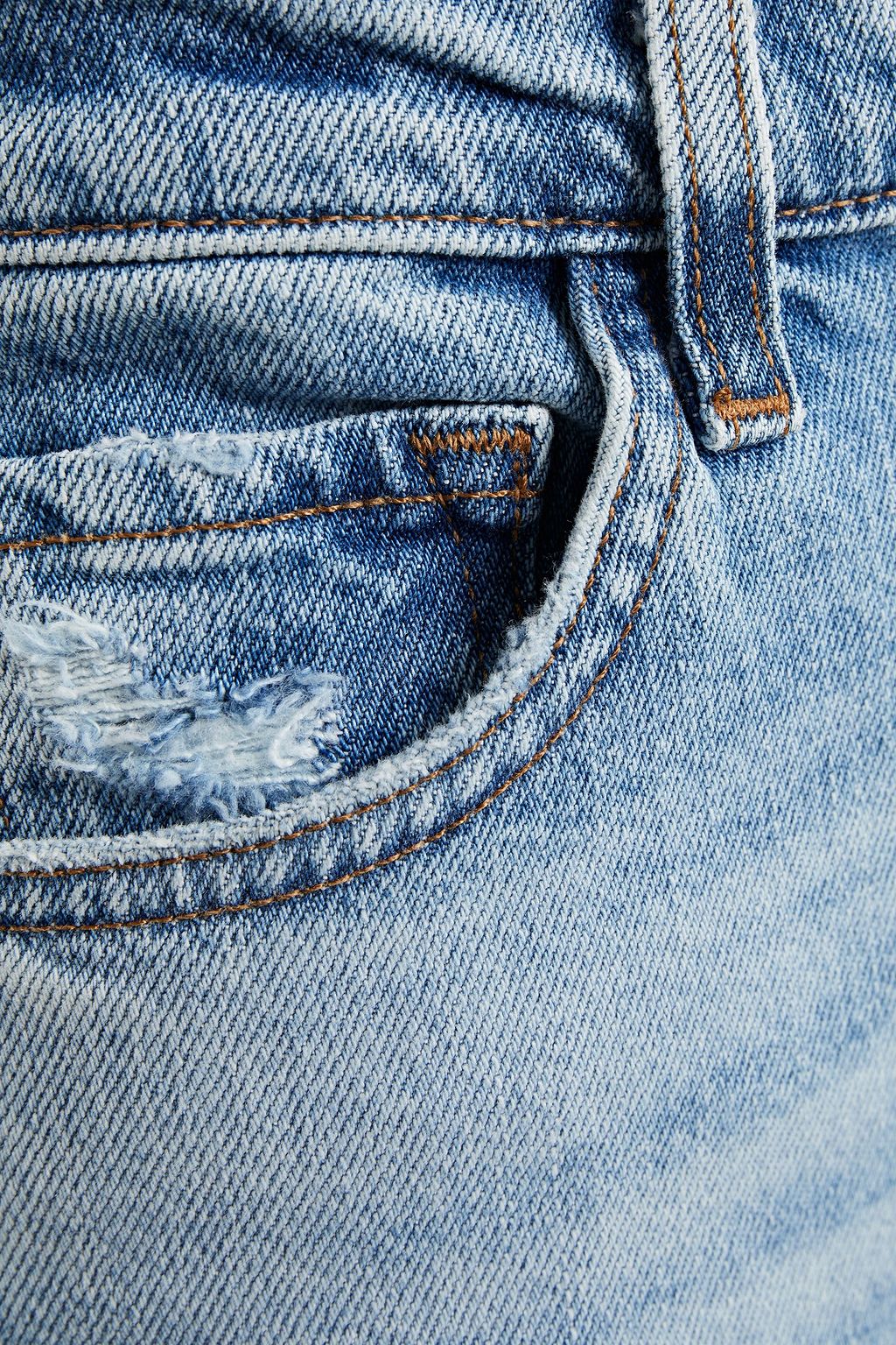 J BRAND Distressed high-rise slim-leg jeans