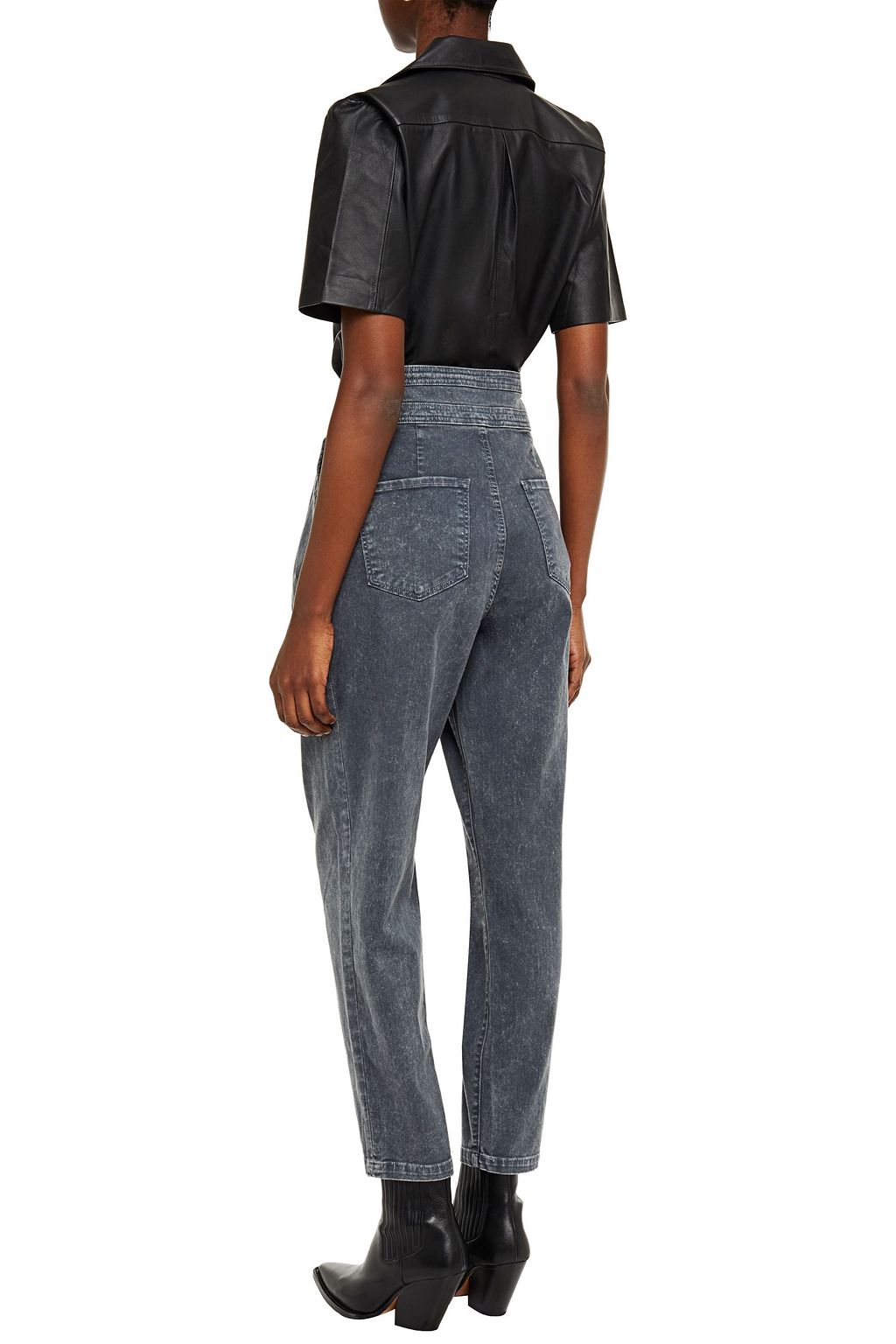 J BRAND Carey cropped belted high-rise tapered jeans