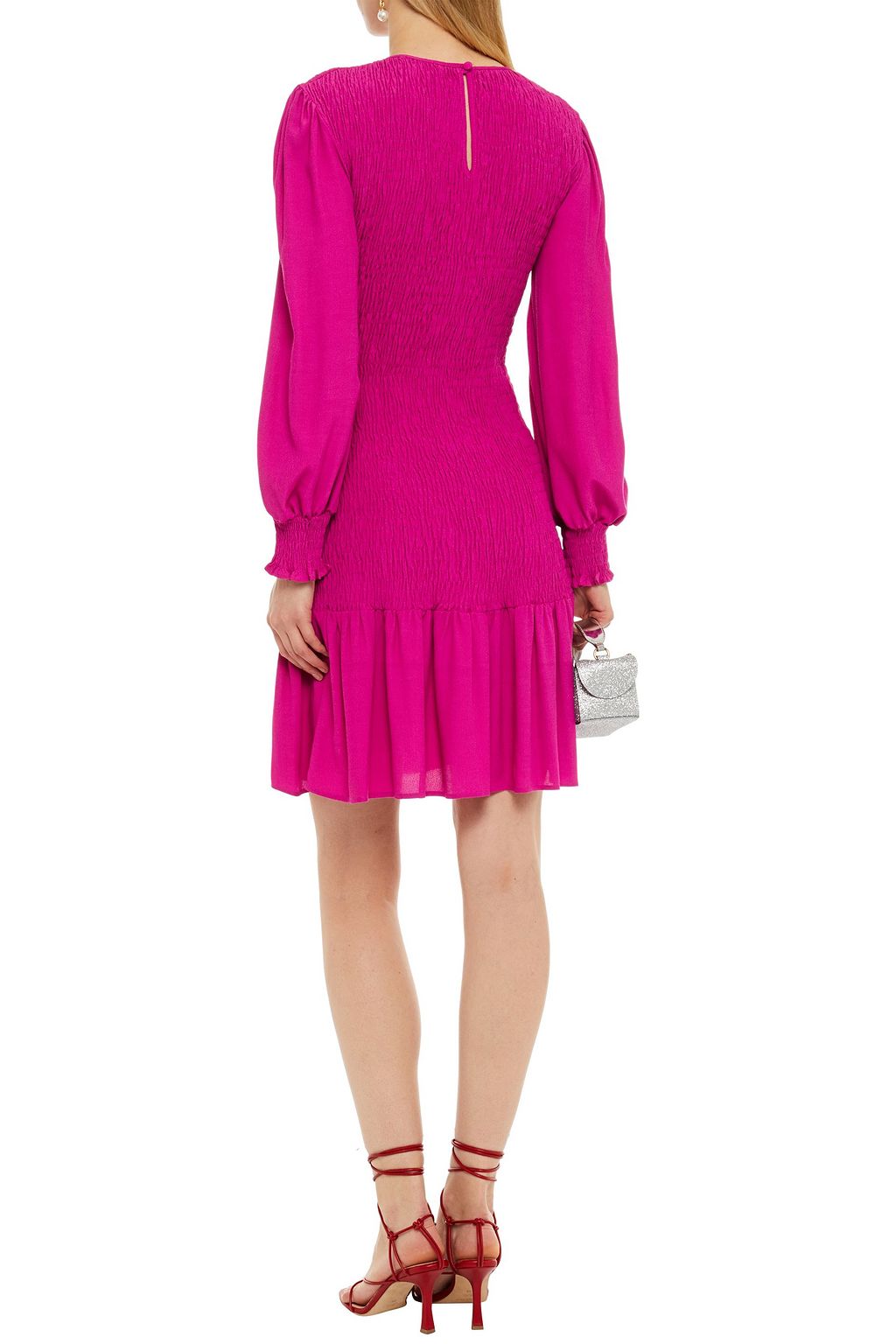 GHOST LONDON Adley shirred crepe mini dress