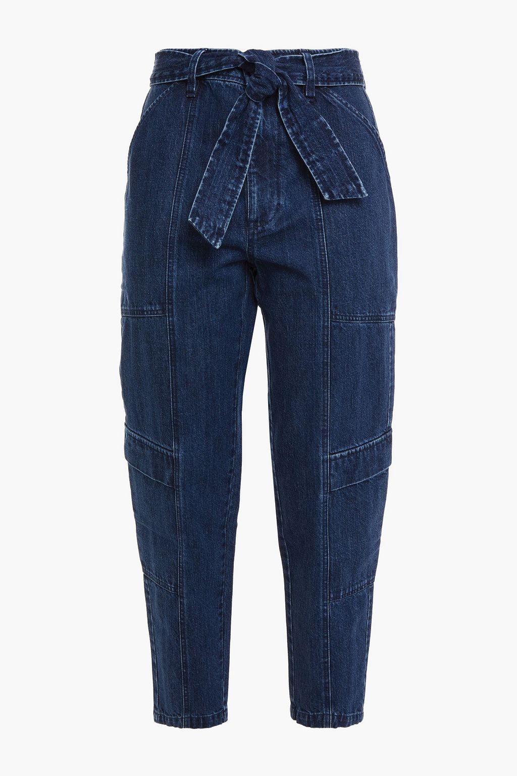 Mid denim Athena belted high-rise 