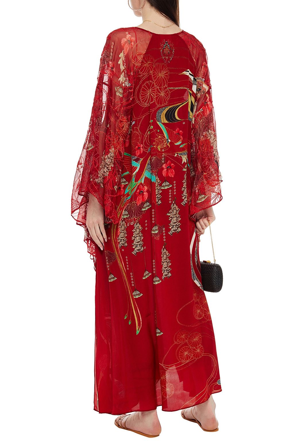 CAMILLA Forbidden Fruit embellished silk-georgette and silk crepe de chine maxi dress
