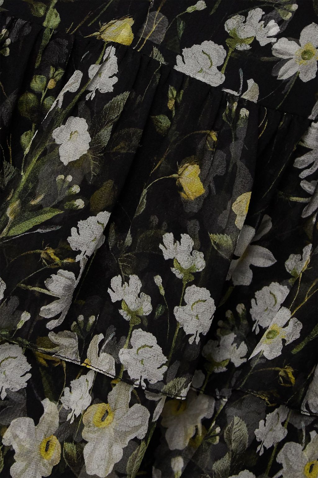 ERDEM Concetta tiered floral-print silk-chiffon dress