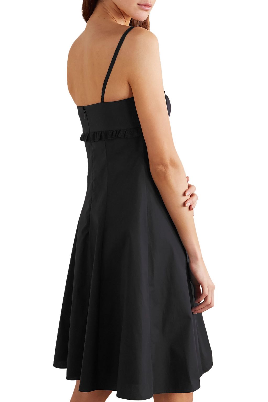 BROCK COLLECTION Lace-trimmed stretch-cotton dress