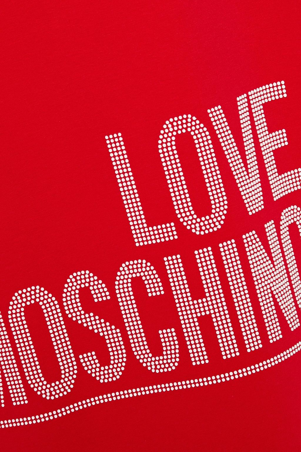 LOVE MOSCHINO Studded French cotton-blend terry mini dress
