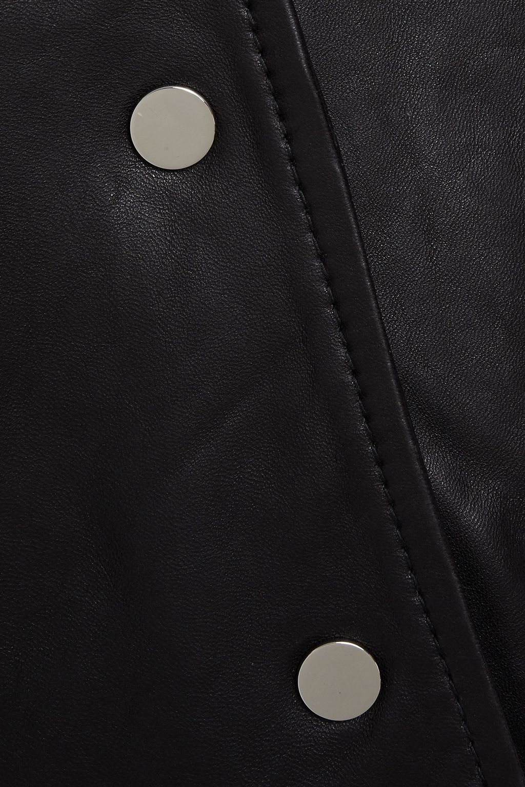 STAND STUDIO Ruffle-trimmed leather jacket