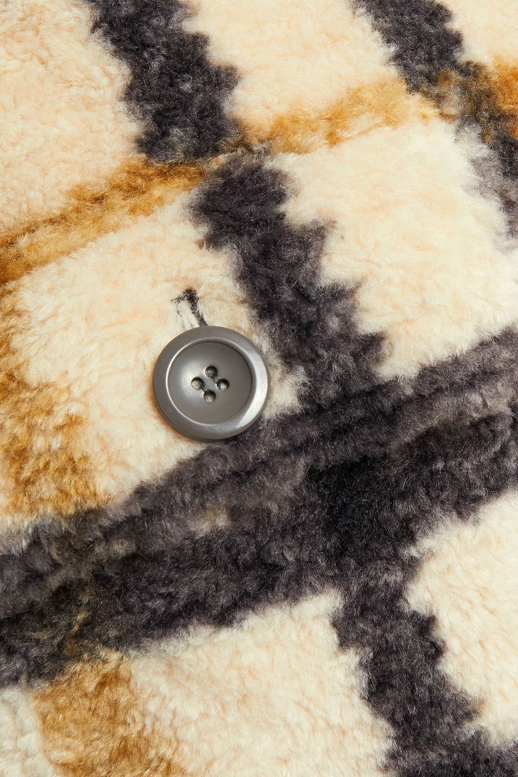 STAND STUDIO Checked faux shearling coat