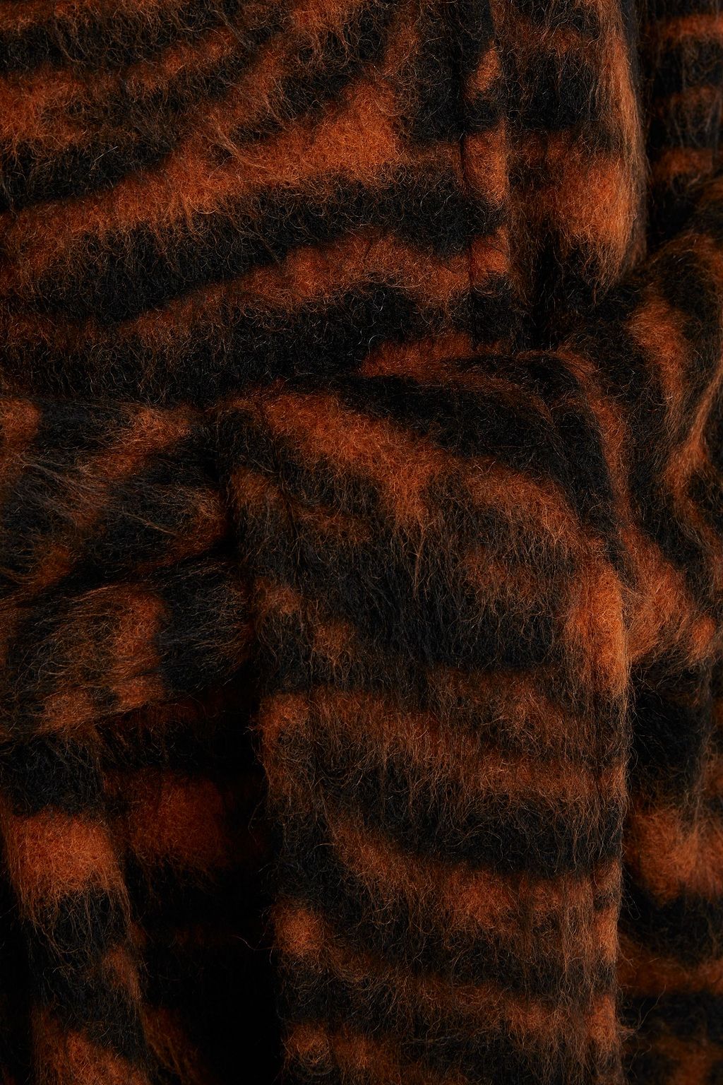 STAND STUDIO Belted tiger-print wool-blend felt coat