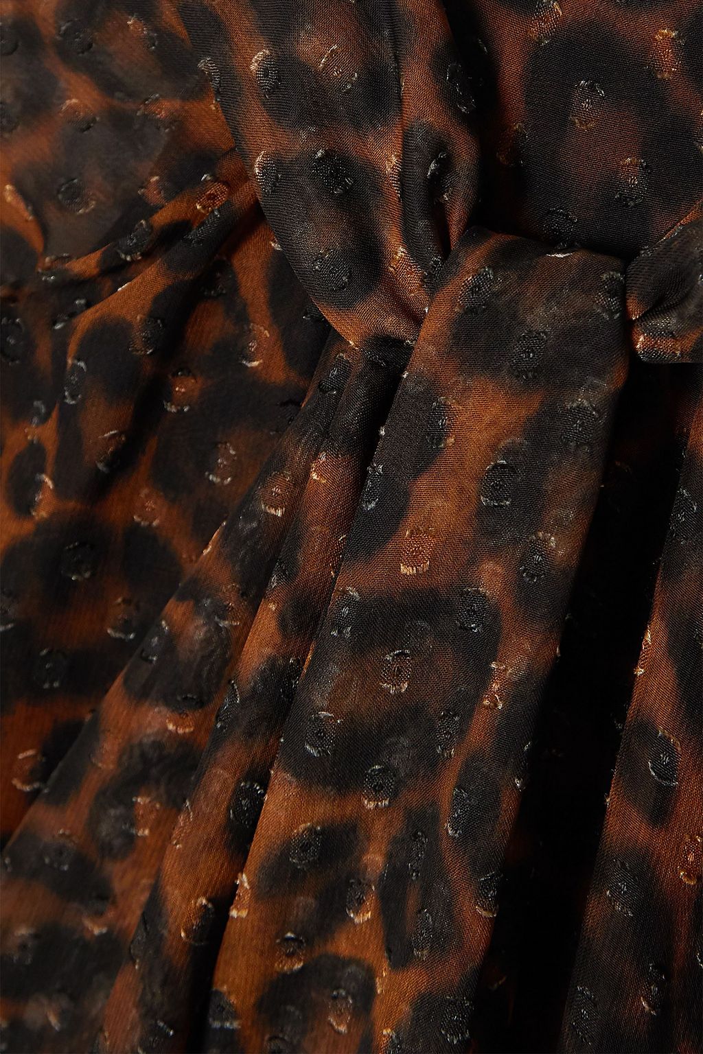 ERDEM Elviretta tie-neck leopard-print fil coupé chiffon dress