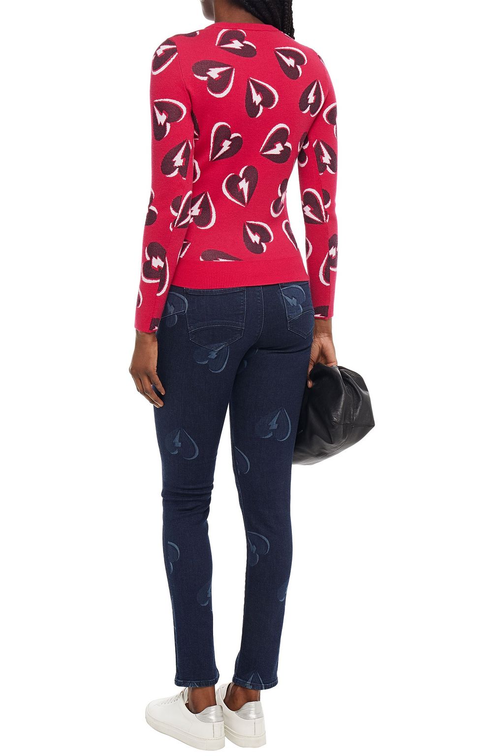 LOVE MOSCHINO Printed mid-rise skinny jeans