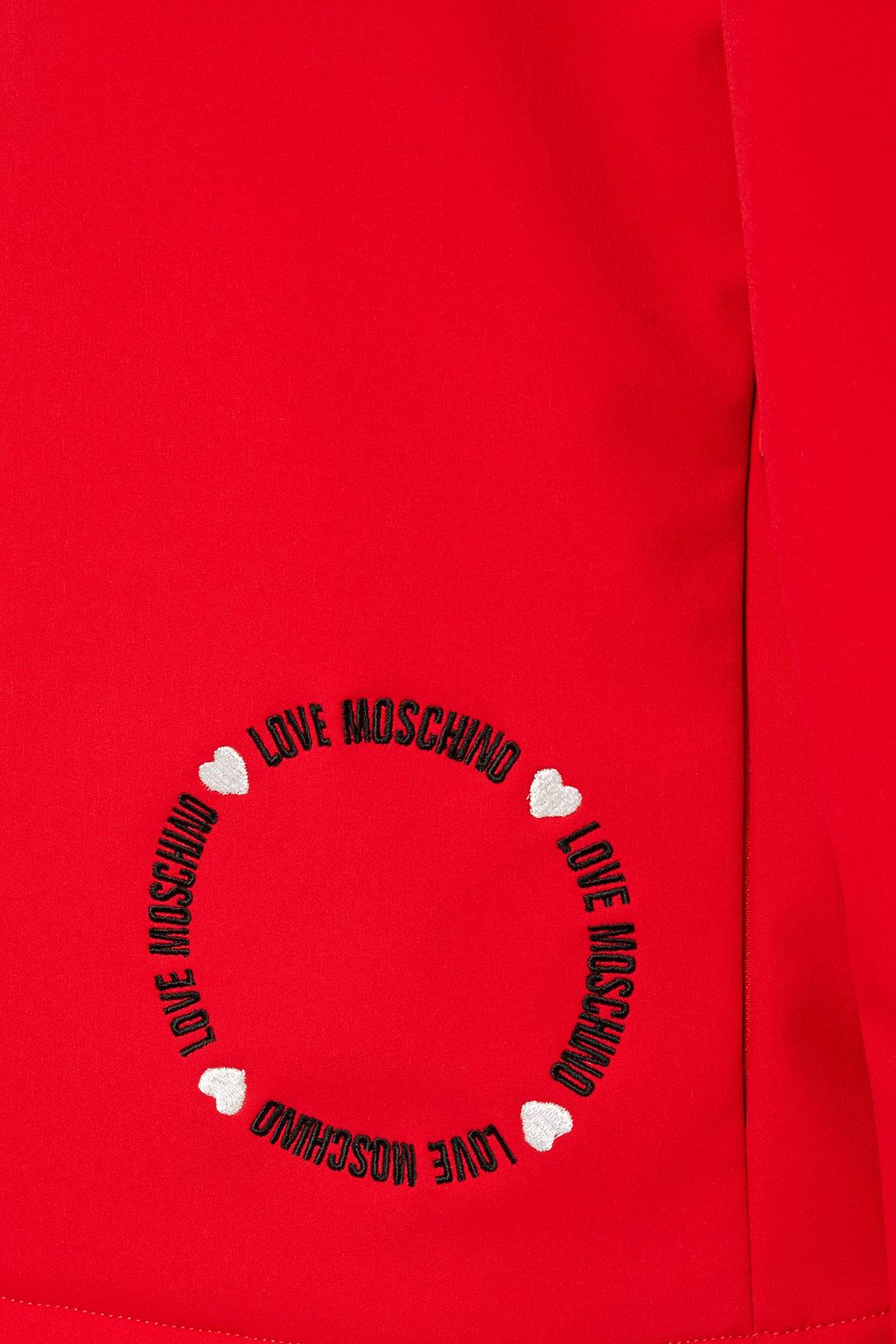 LOVE MOSCHINO Embroidered woven hooded jacket