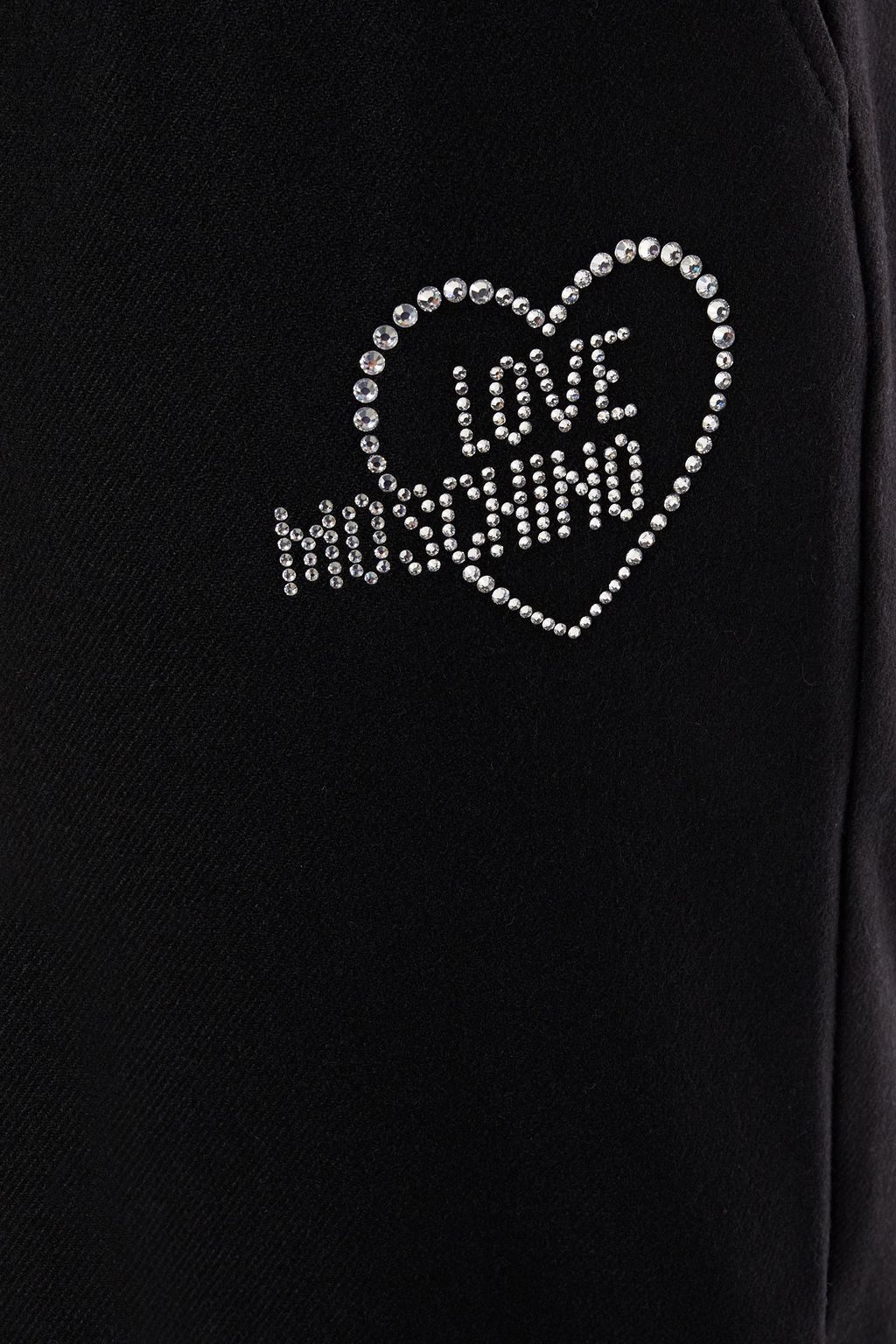 LOVE MOSCHINO Cropped crystal-embellished twill tapered pants