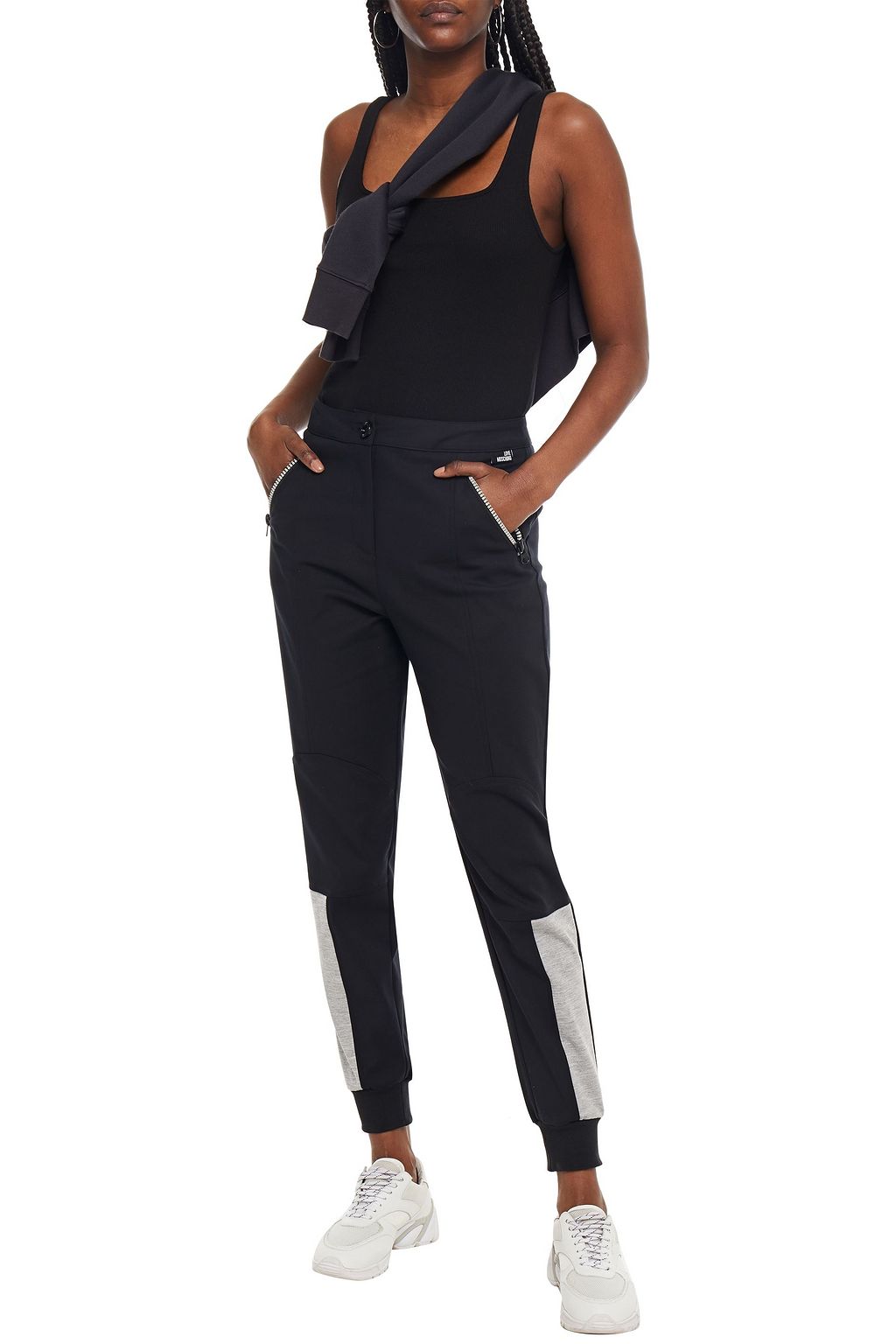 LOVE MOSCHINO Cotton-blend jersey track pants
