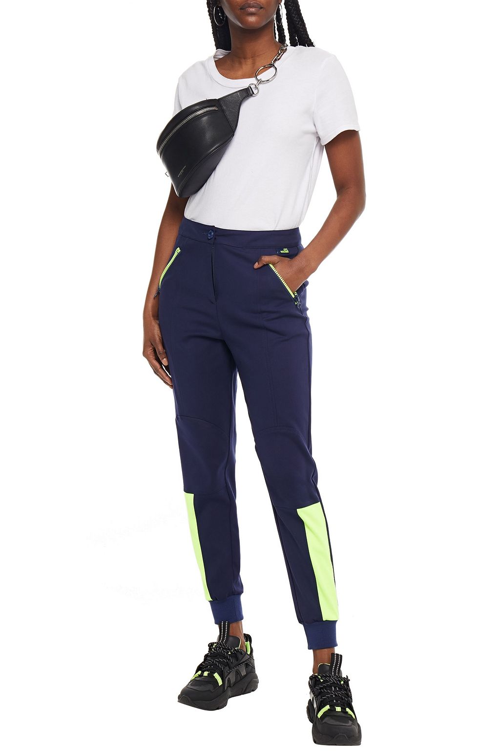 LOVE MOSCHINO Cotton-blend jersey track pants