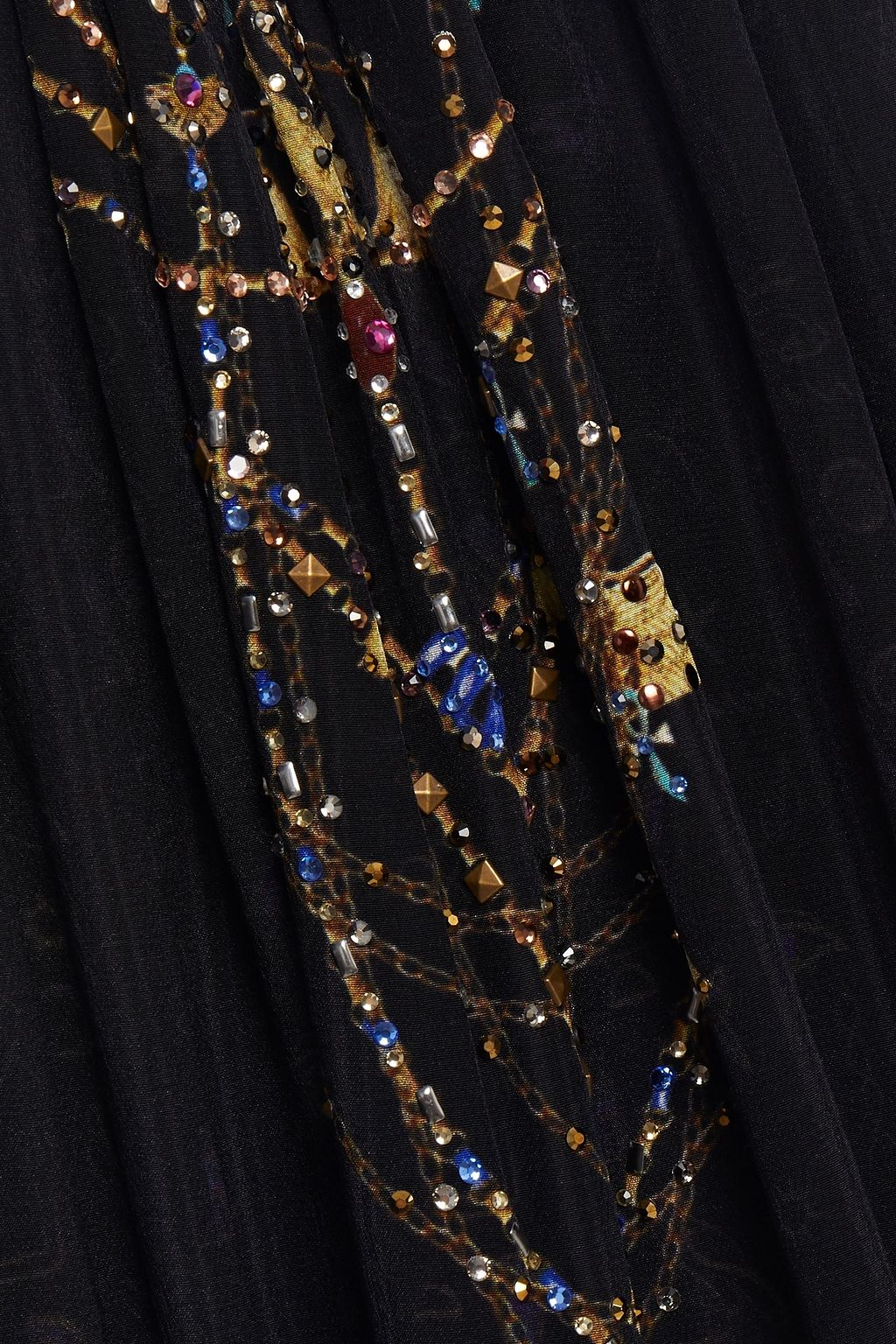 CAMILLA Crystal-embellished gathered silk crepe de chine maxi dress