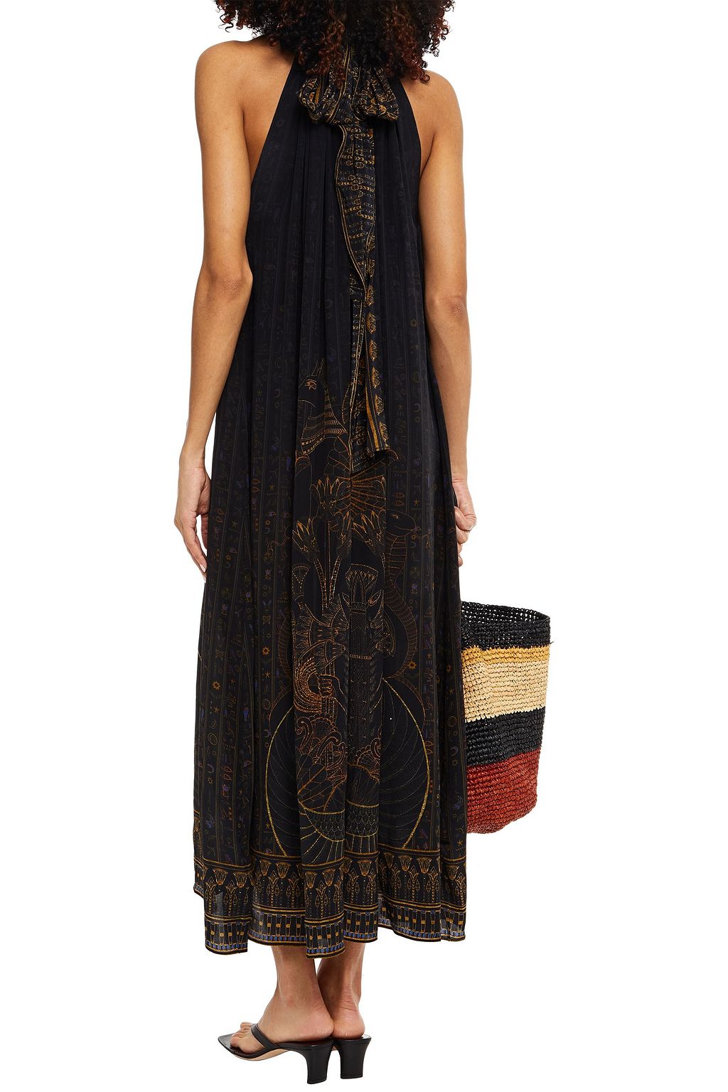 CAMILLA Crystal-embellished gathered silk crepe de chine maxi dress
