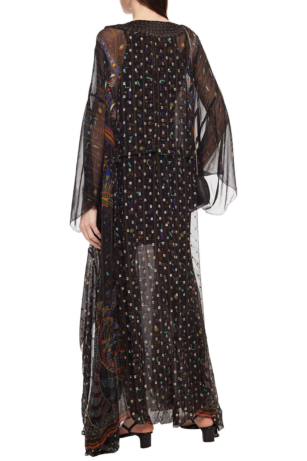 CAMILLA Crystal-embellished metallic silk-chiffon maxi dress