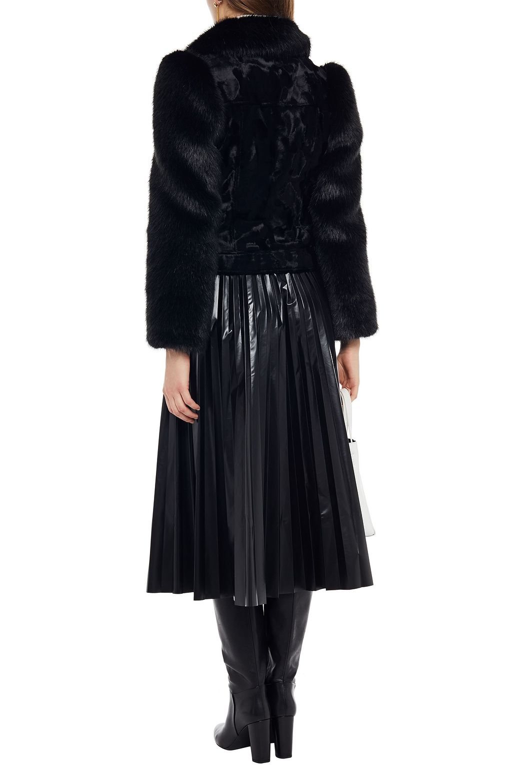 SHRIMPS Paneled faux fur jacket