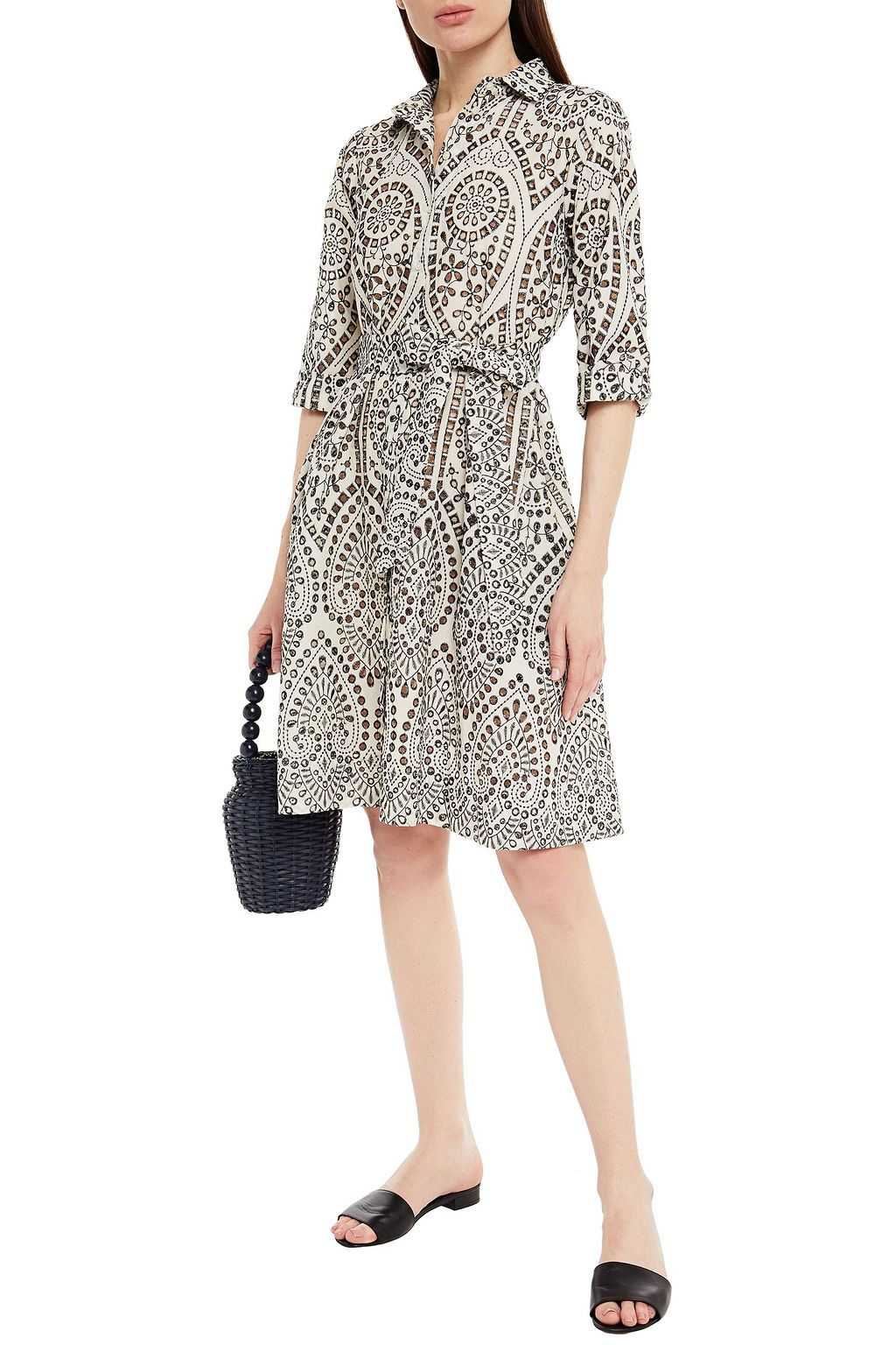 LISA MARIE FERNANDEZ Belted broderie anglaise cotton dress