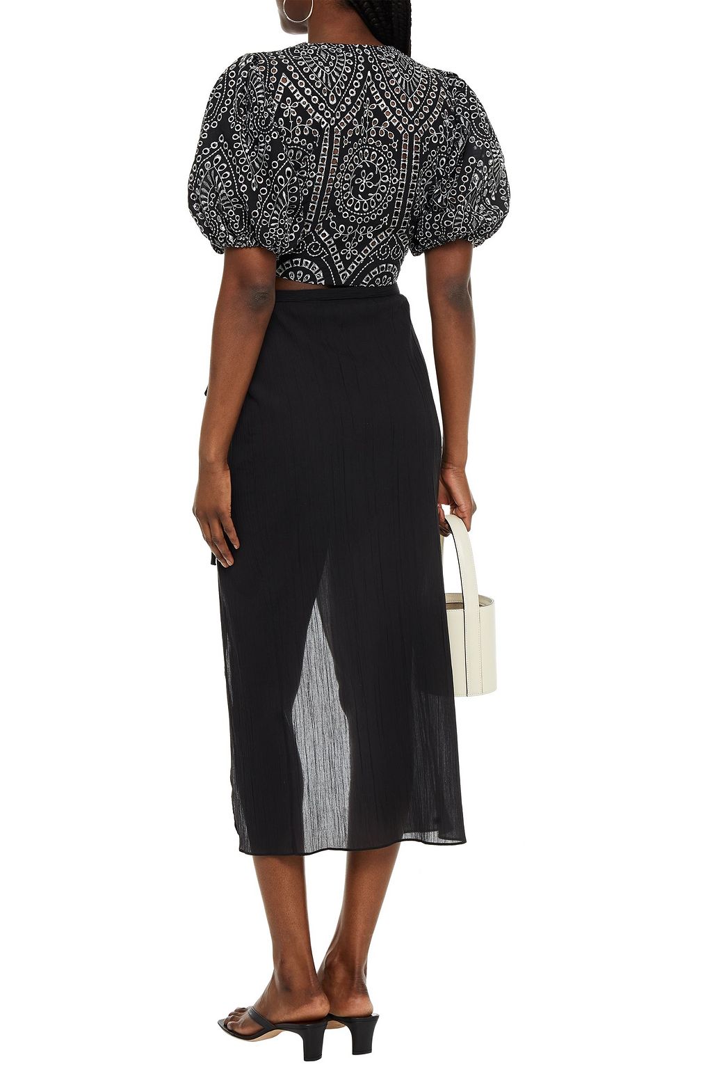 LISA MARIE FERNANDEZ Dree Louise crinkled cotton-gauze wrap skirt