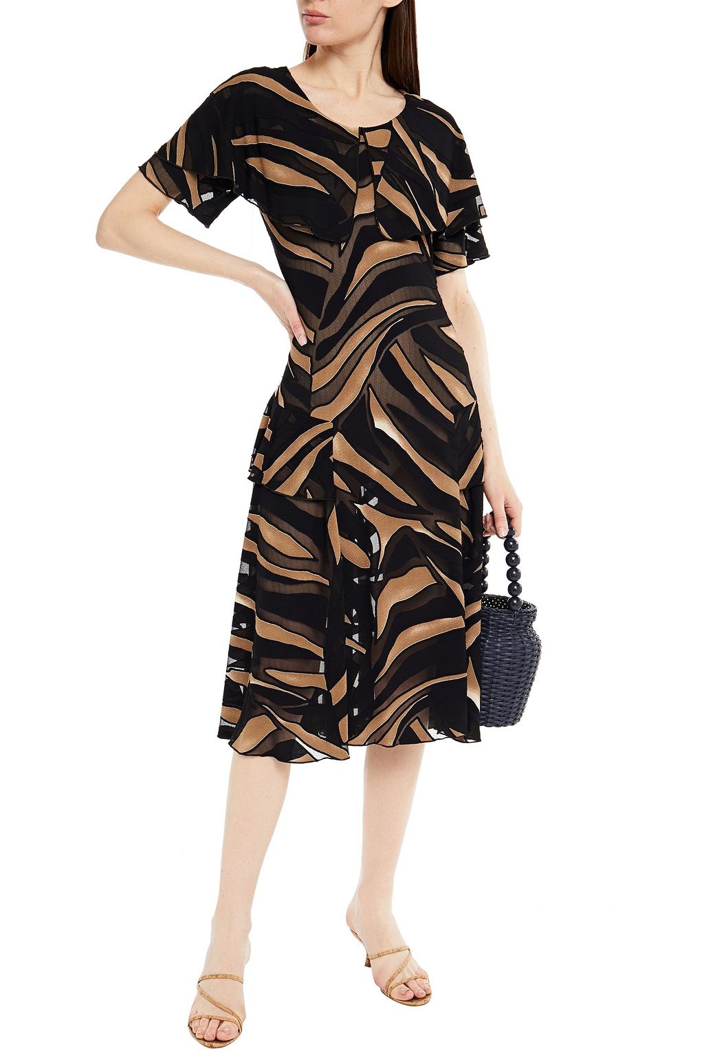 LISA MARIE FERNANDEZ Sanja layered burnout-chiffon dress