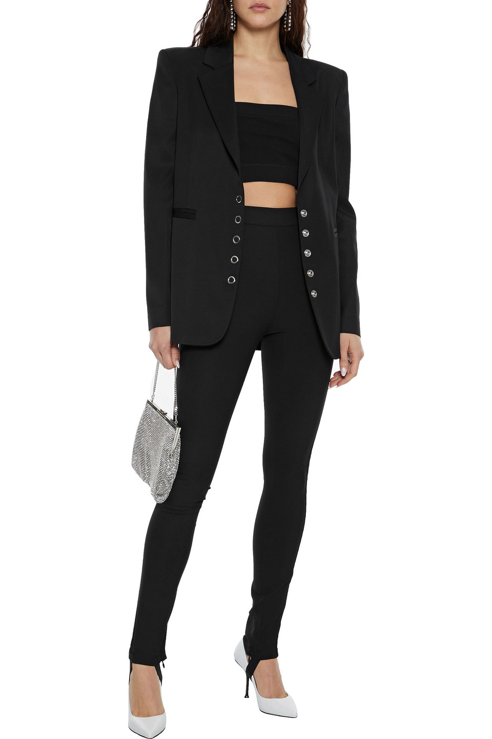 Just Cavalli Piqué Blazer In Black