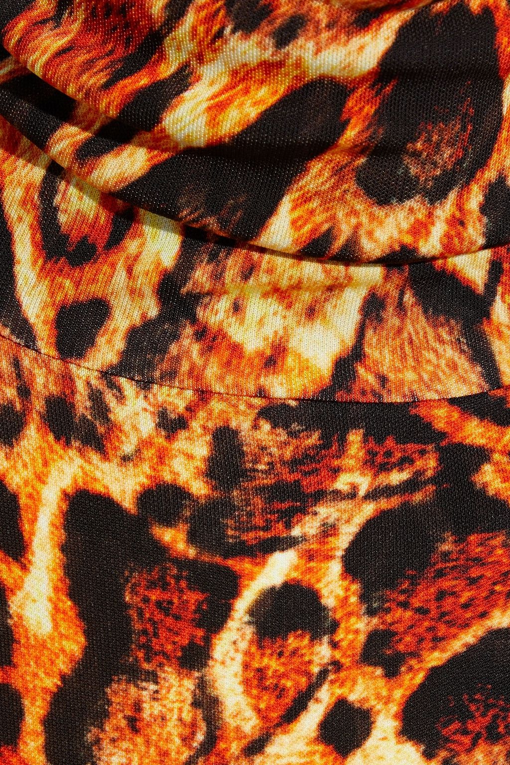 JUST CAVALLI Leopard-print stretch-jersey turtleneck top