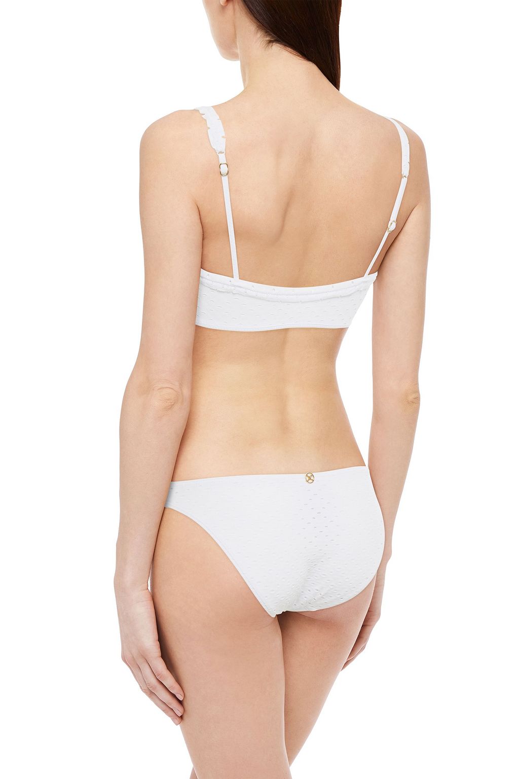VIX PAULA HERMANNY Margot ruffle-trimmed perforated bikini top