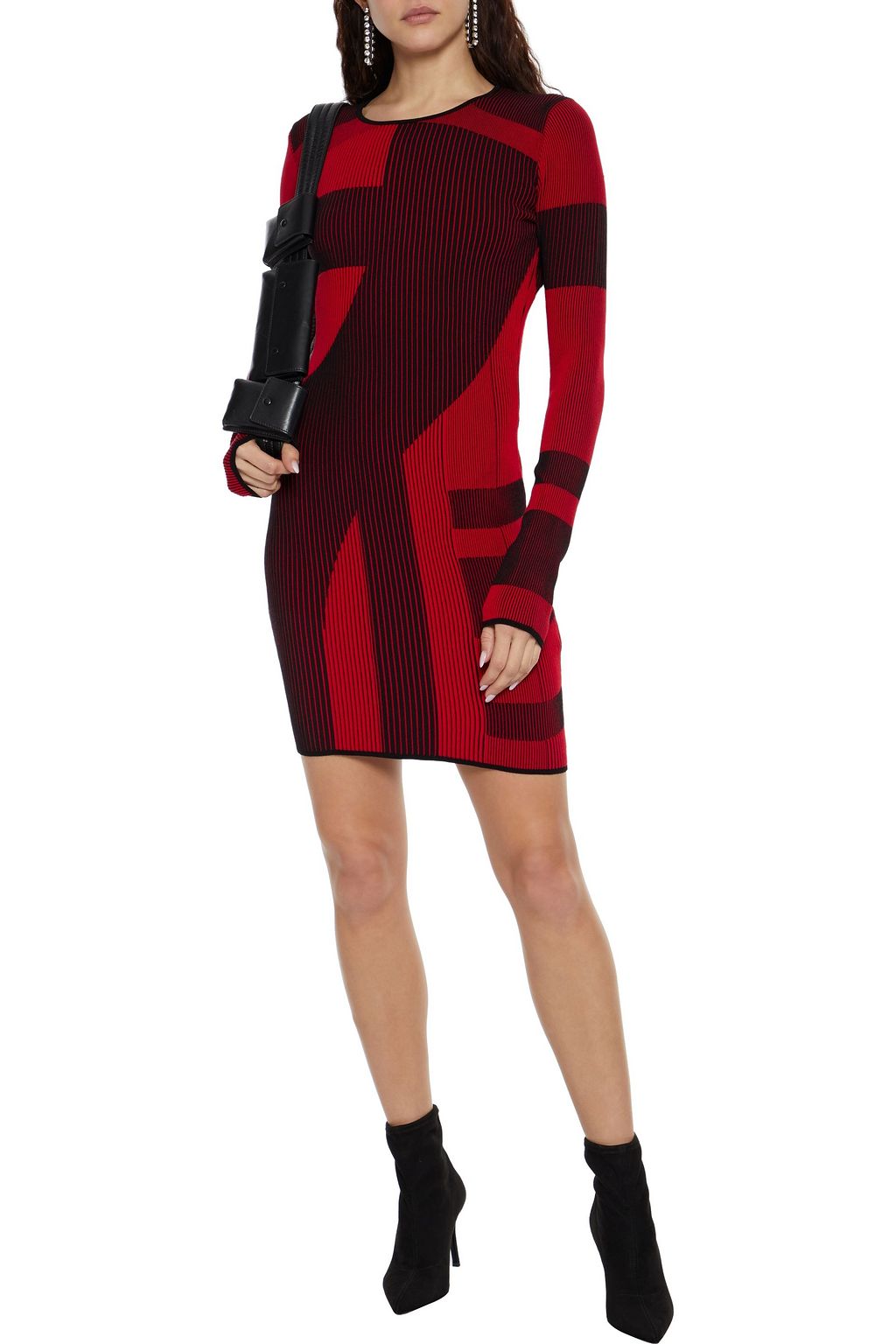 JUST CAVALLI Jacquard-knit mini dress