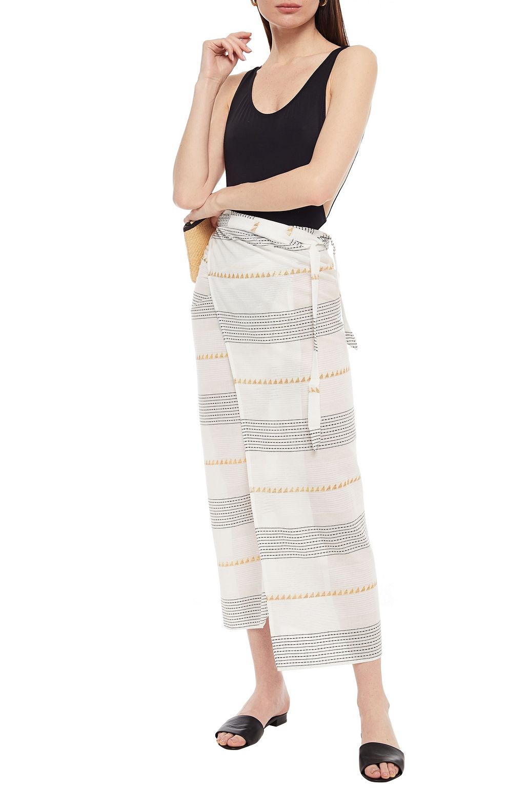 VIX PAULA HERMANNY Metallic-trimmed jacquard pareo