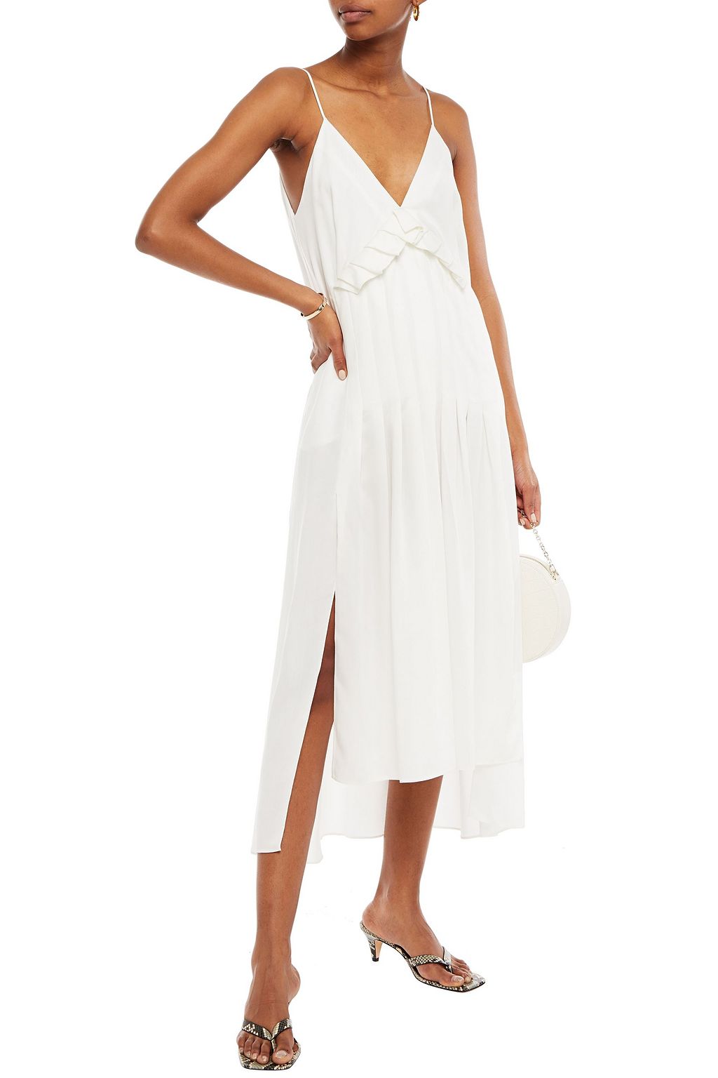 MOTHER OF PEARL Auraura asymmetrisches Midikleid aus Lyocell mit Falten