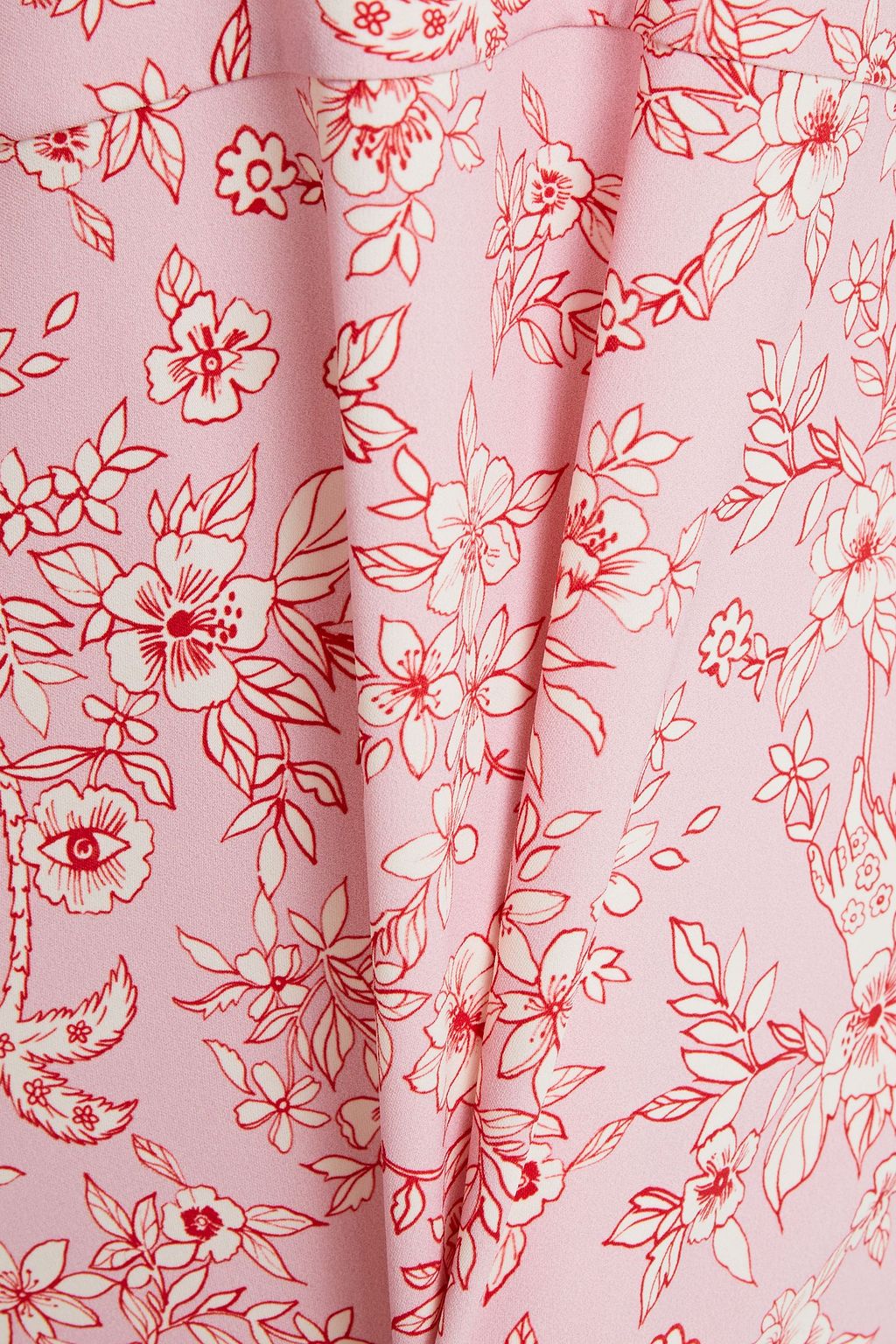 VIVETTA Bow-detailed floral-print crepe midi dress