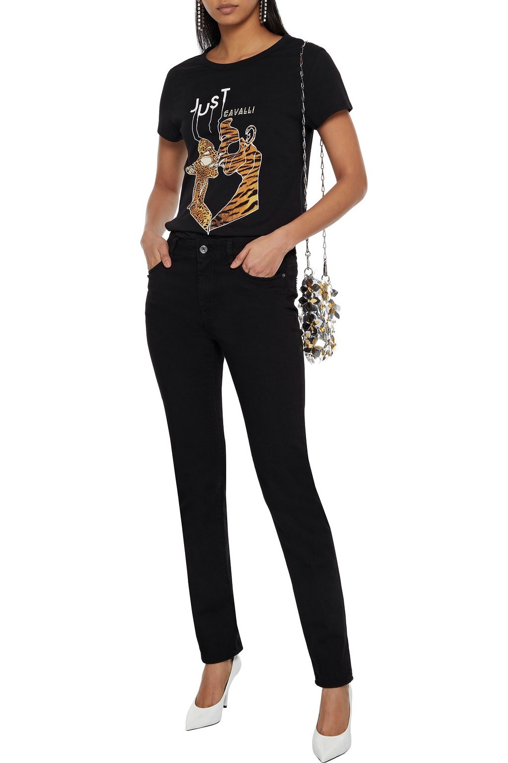 JUST CAVALLI ミッドライズ スリムレッグ ジーンズ