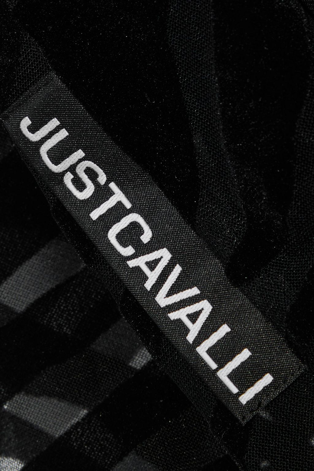 JUST CAVALLI Flocked tulle turtleneck top