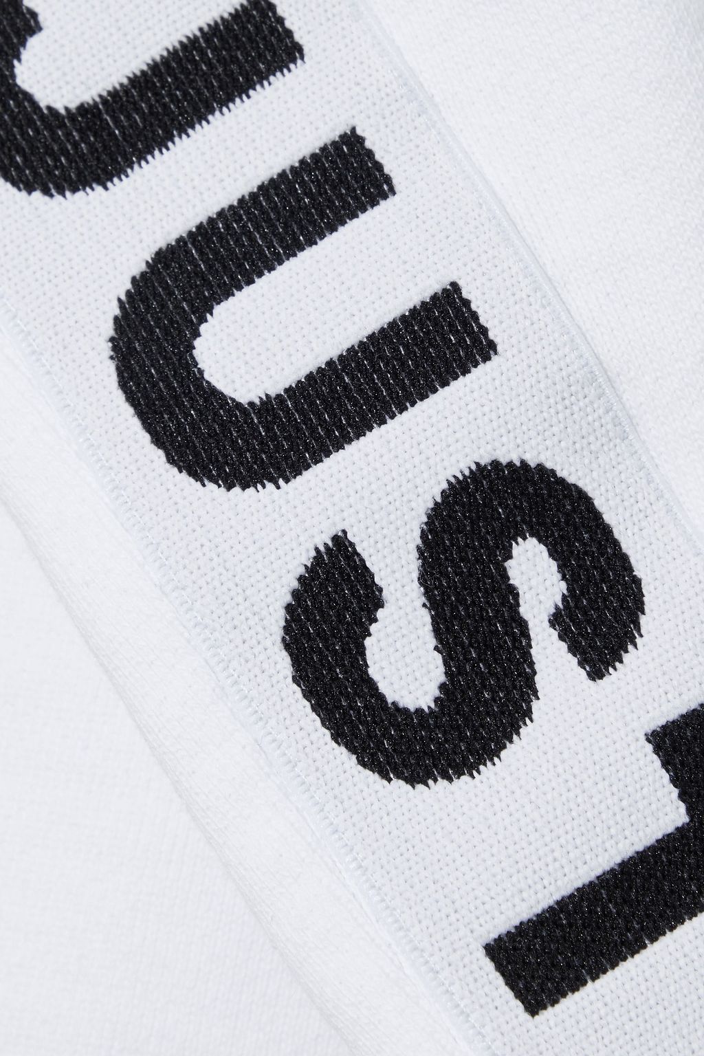 JUST CAVALLI Cropped monogram-trimmed French cotton-terry sweatshirt