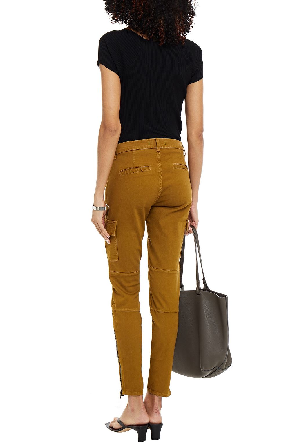 J BRAND The Brix zip-detailed cotton-blend skinny pants