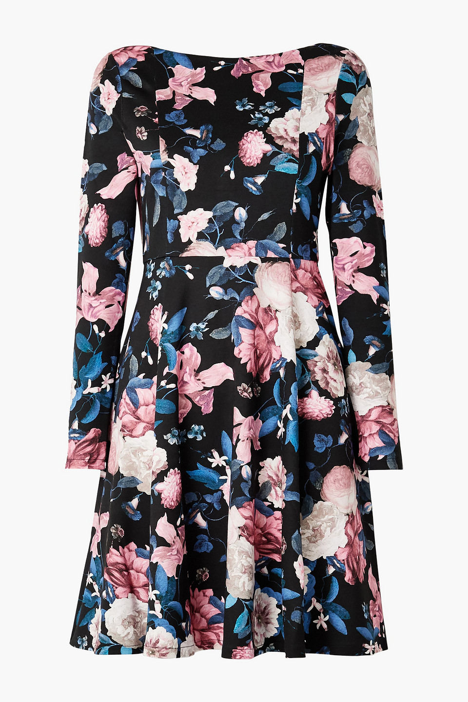 Erdem Woman Martina Floral-print Stretch-ponte Dress Black Size 8