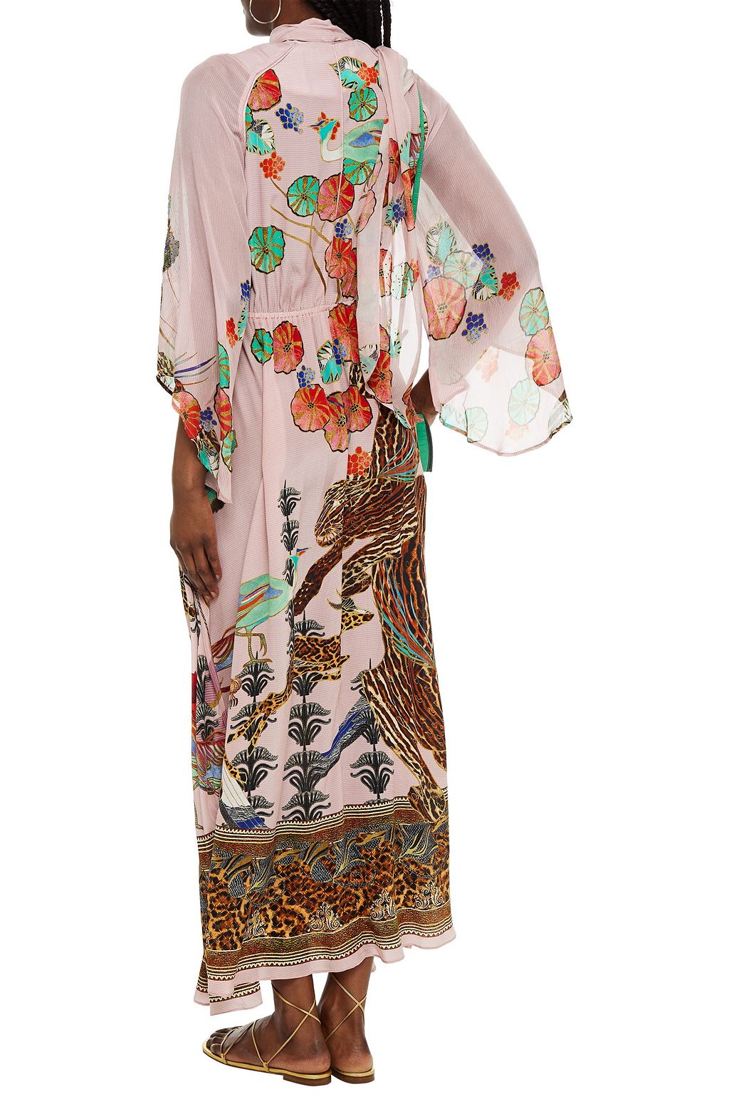 CAMILLA Crystal-embellished printed silk crepe de chine maxi wrap dress