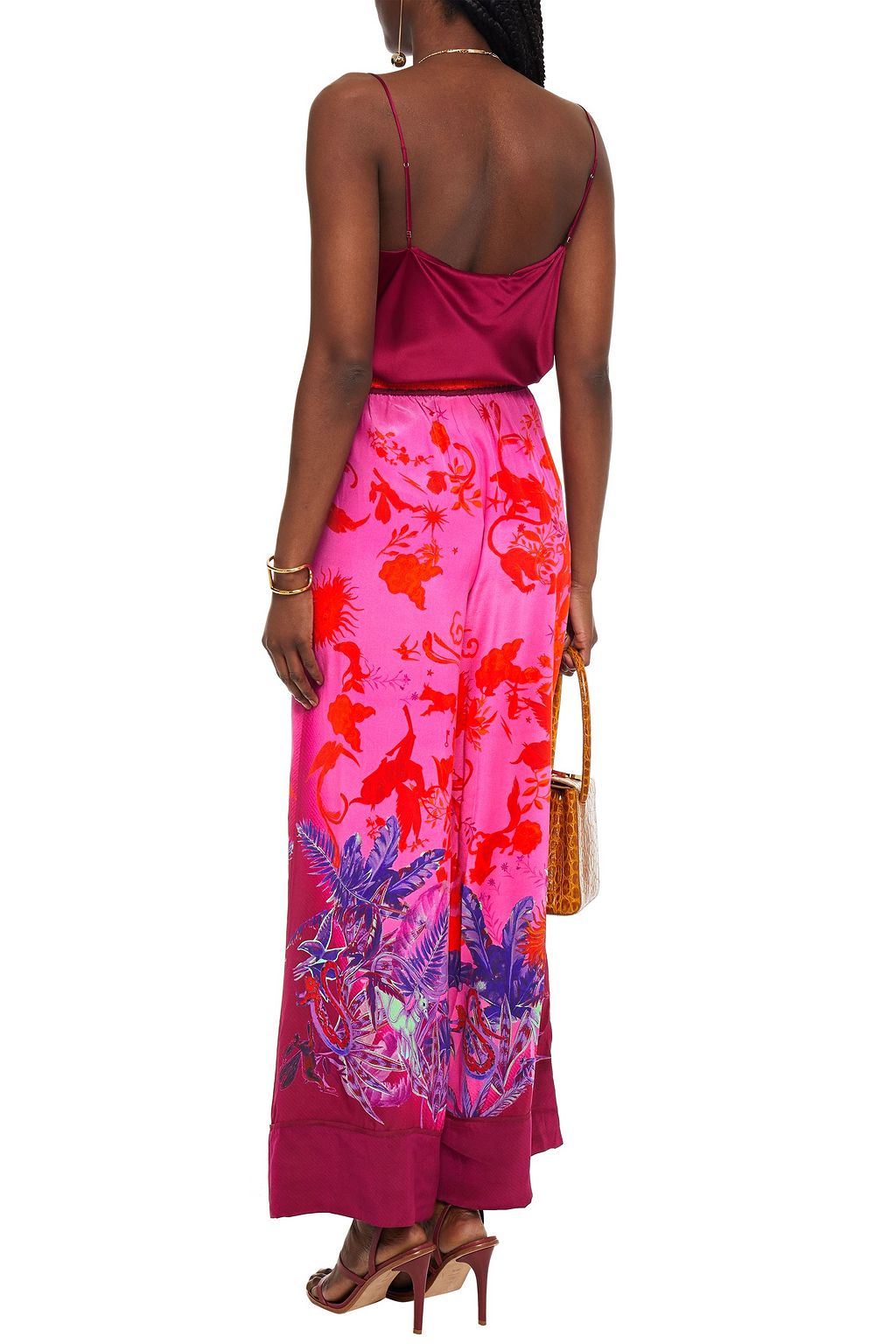 CAMILLA Printed silk crepe de chine wide-leg pants
