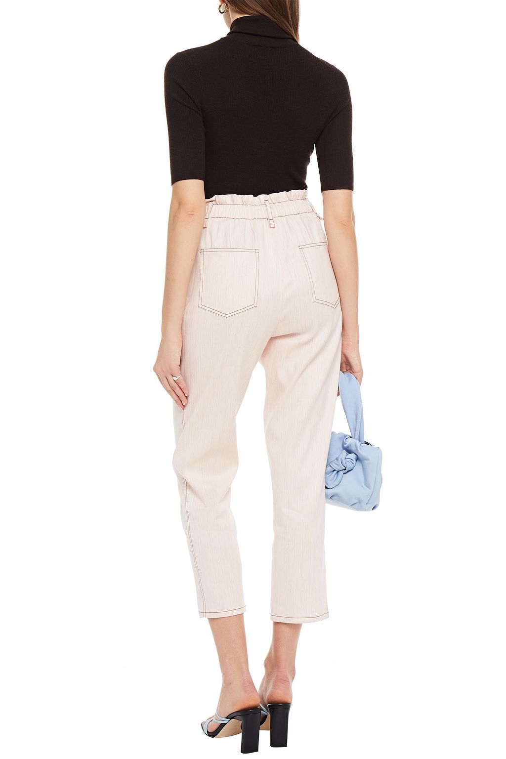 PUCCI Cropped stretch linen and cotton-blend straight-leg pants