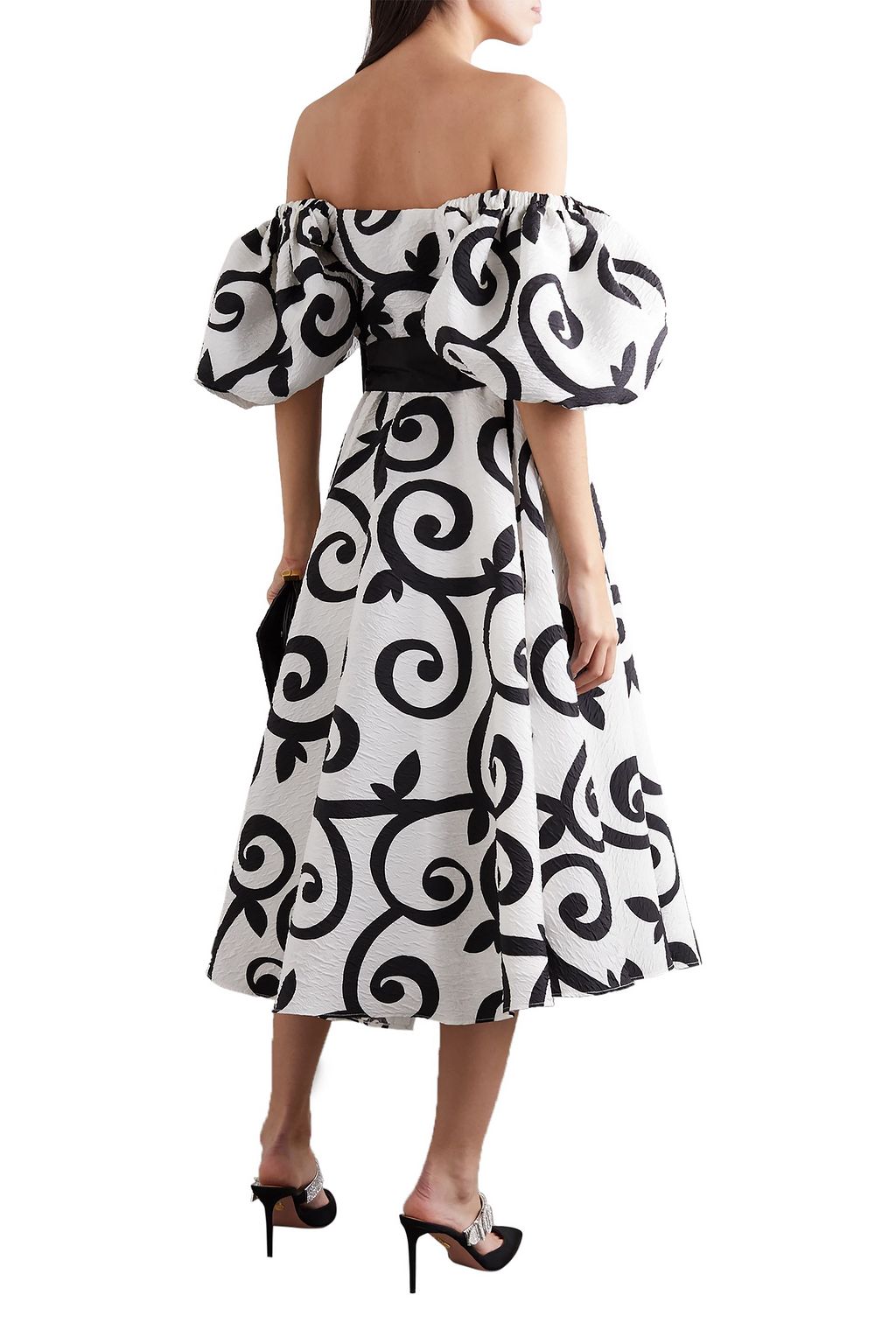 RODARTE Off-the-shoulder printed cloqué midi dress