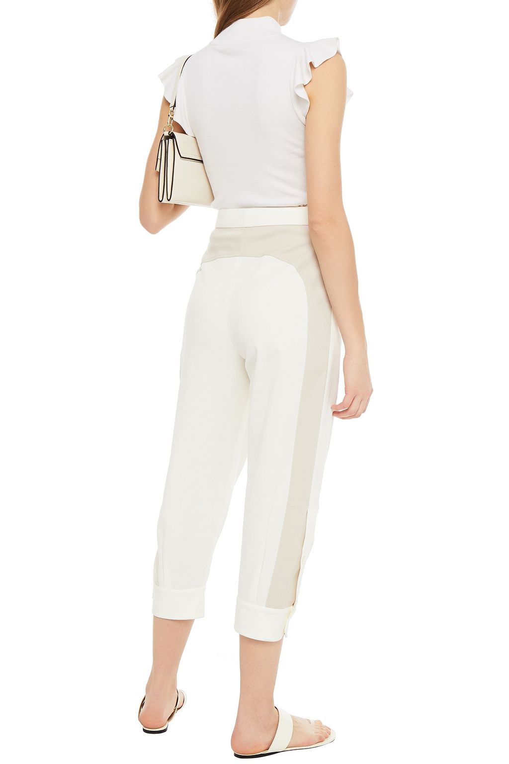 PUCCI Cropped color-block stretch-cotton twill tapered pants