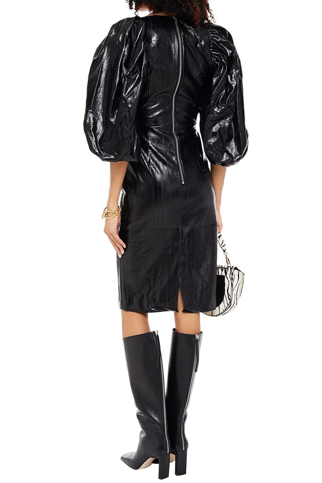 ROTATE BIRGER CHRISTENSEN Irina gathered faux leather dress