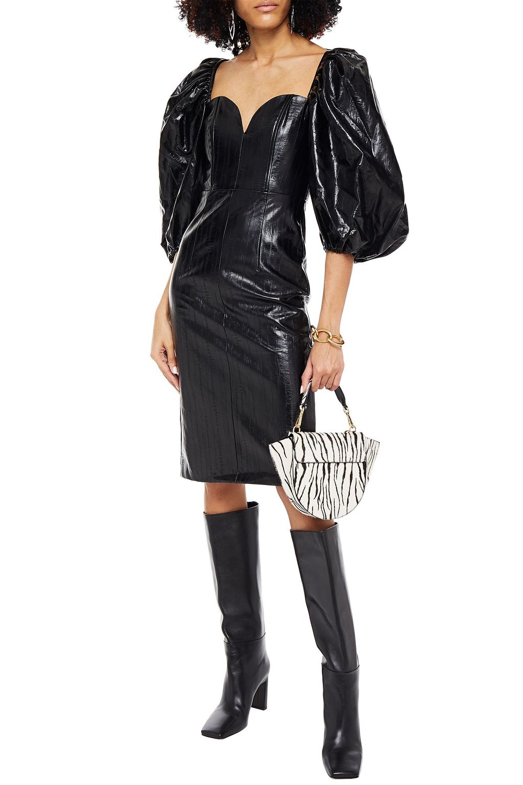 ROTATE BIRGER CHRISTENSEN Irina gathered faux leather dress