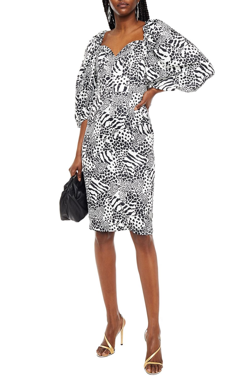 ROTATE BIRGER CHRISTENSEN Irina gathered printed satin dress