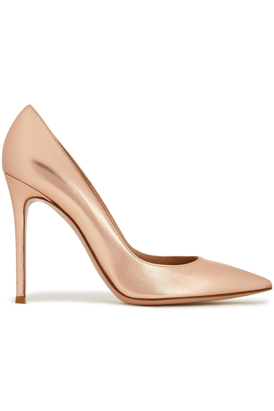 Gianvito Rossi Woman Gianvito 105 Metallic Leather Pumps Rose Gold Size 35
